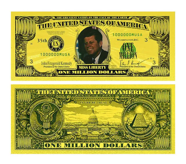 ★★ Usa / Etats Unis : Billet 1 Million Dollars President John Kennedy ★★ A