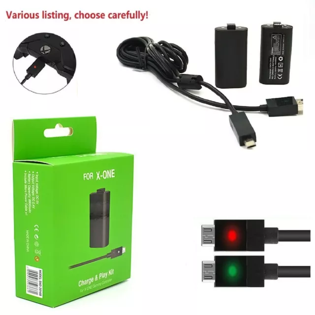 Controller USB Charging Cable & Rechargeable Battery Pack for Xbox One  new