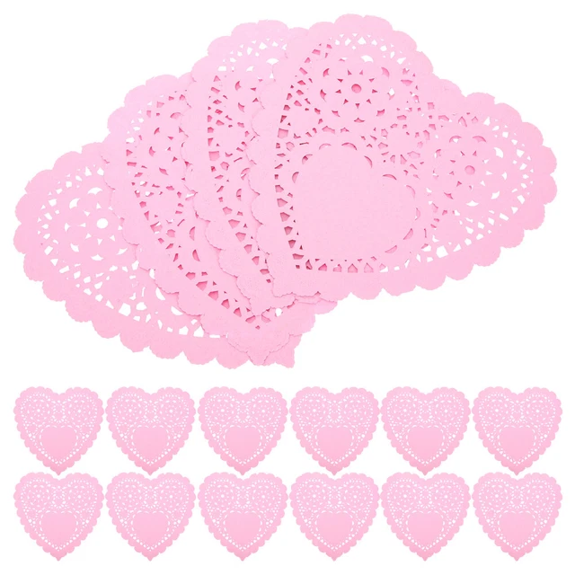 100 piezas Juego de mesa Papel Día de San Valentín Corazón Mantas Tatas Platos Rosa