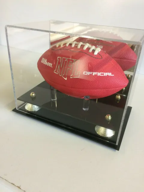 Mini size football size MIRROR BACK with gold riser 85% UV filtering acrylic