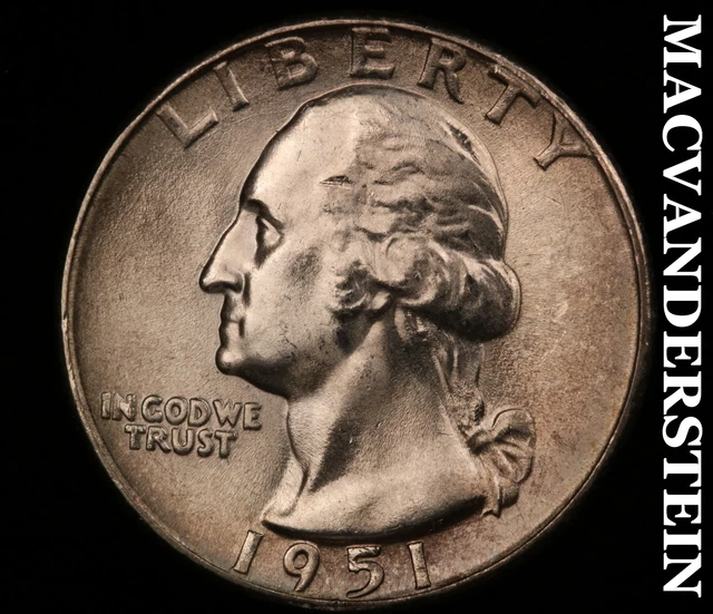 1951 Washington Quarter-Choice Gem Brilliant Uncirculated Color Lustrous #N9610