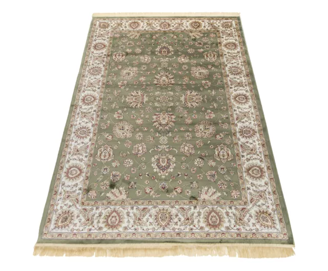 Tappeto orientale per salotto, disegno persiano, tappeto di qualità con frangia.