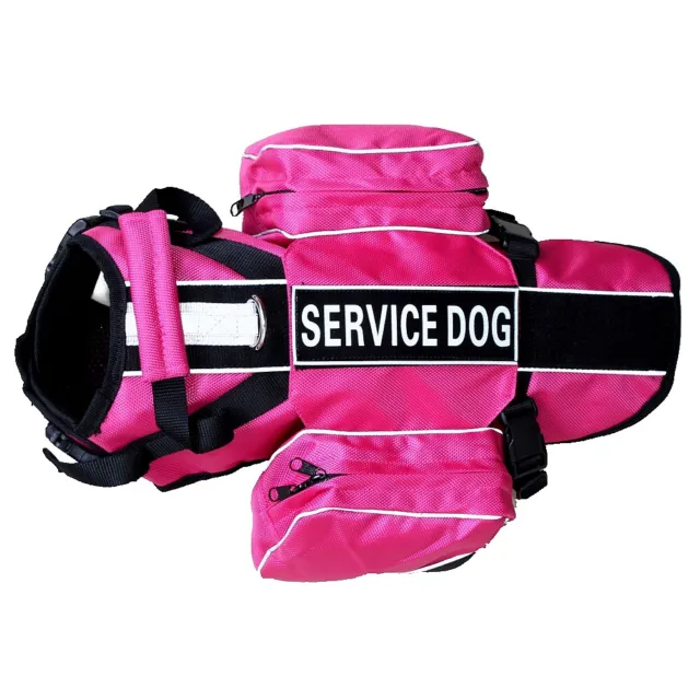 BACKPACK Service Dog Harness Removable Saddle Bag vest & Patch THERAPY SECURITY