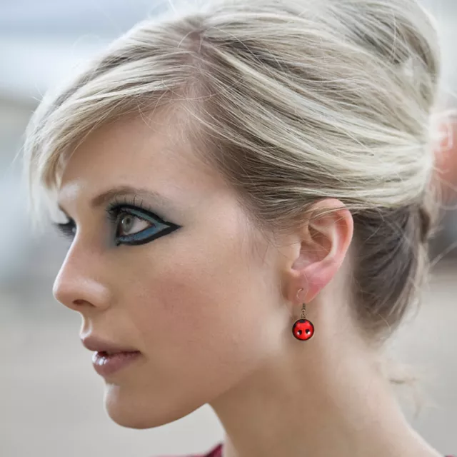 Ladybug Ear Pendant Earrings for Women Silver Anniversary Presents Fashion