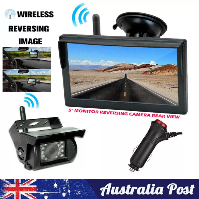 5 Inch Digital Display Monitor Car Rear View Backup Reverse Wireless Camera Kit