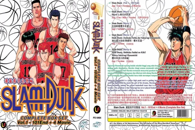 SLAM DUNK VOL.1-101 End + 4 MOVIE ANIME DVD English Subalt