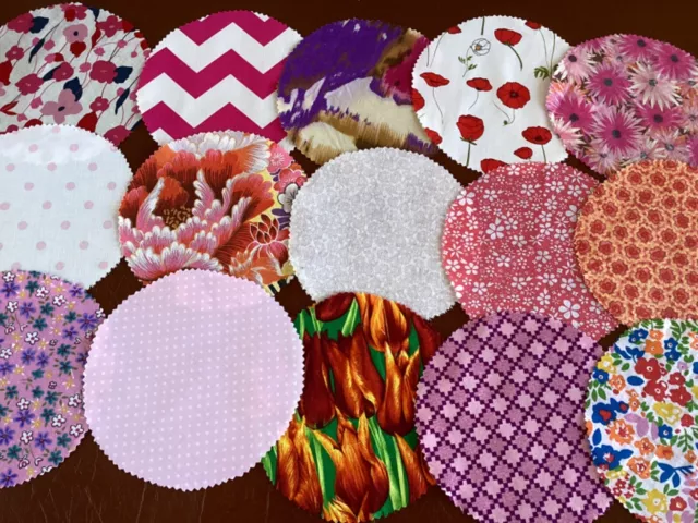Fabric Jar Lid Covers X 15 For Your Home Made Jams Marmalade Preserves Pickles