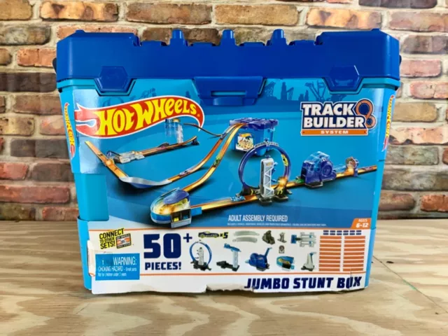 Hot wheels track builder jumbo stunt sales box 50 pieces