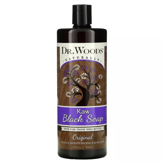 Raw Black Soap with Fair Trade Shea Butter, Original, 32 fl oz (946 ml)