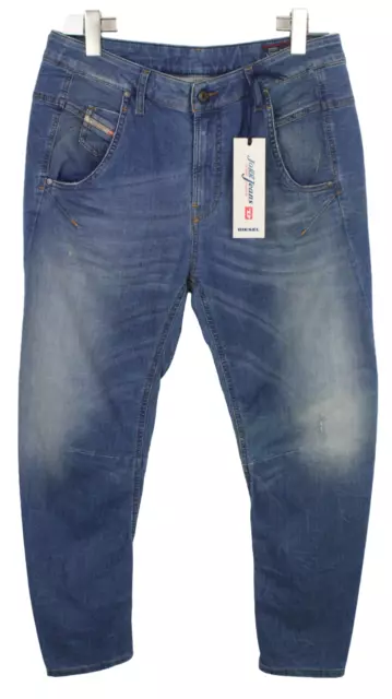 Diesel Fayza-Ne 0605A Jogg Jeans Damen W29 Distressed Passform Schnurrhaare Zip