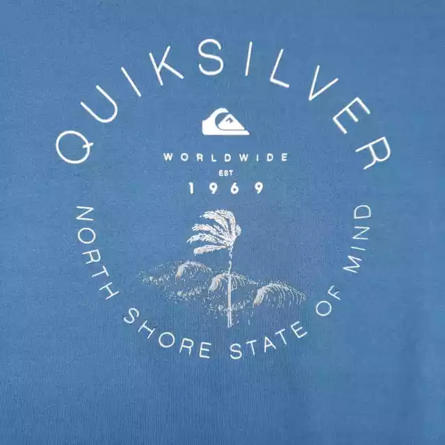 Quicksilver T Shirt Youth 12 Medium Blue North Shore State Of Mind Athletic Tee 3