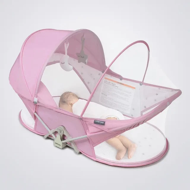 Toddler Baby Portable Travel Bassinet Travel Cot Canopy Mosquito Sleeping Net