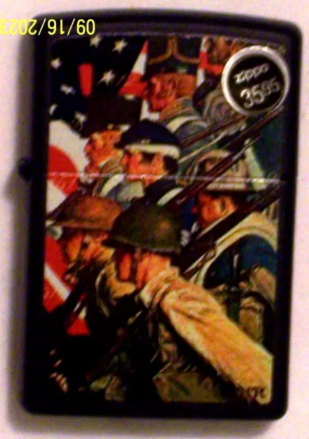 New USA Windproof Zippo Lighter 48698 Norman Rockwell Approved History of Army