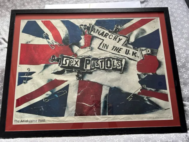 Sex Pistols ‘Anarchy in the UK’ Jamie Reid Official 96 anniversary Framed Poster