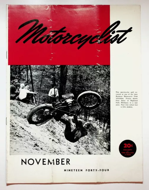 1944 November Motorcyclist Motorcycle Magazine Indian WWII Servicemen Dealers