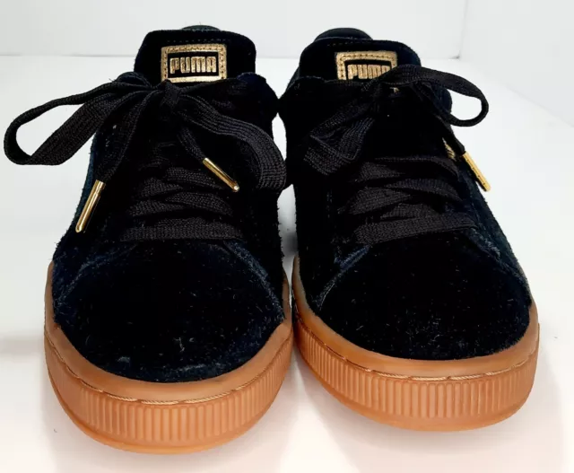 Puma Black & Gold Suede Women's Sneakers Size 7.5