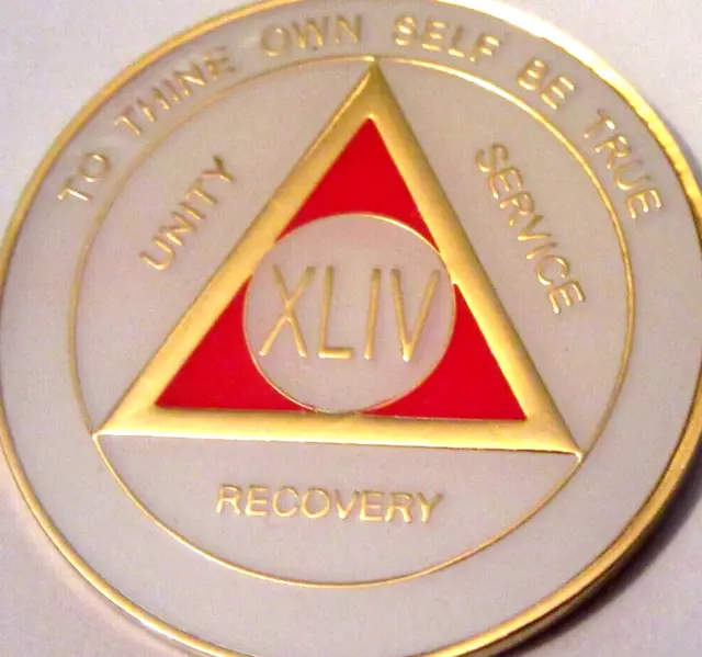 Moneda con ficha ficha ficha de moneda medallón de oro blanco rojo de 44 años AA