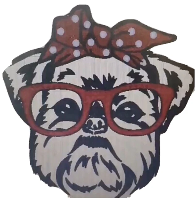 Brussels Griffon DOG Glasses EMBROIDERED CANVAS TOTE BAG ADORABLE PERSONALIZED