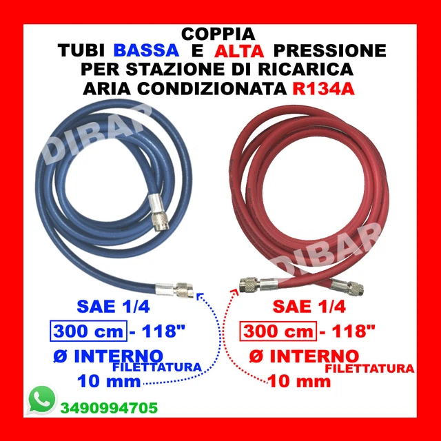 Tubo Di Ricarica Refrigerante R410A Da 60'' - Con Raccordo SAE 1/4'' - Pressione 800 PSI - Per Climatizzatori E HVAC - Foto 7