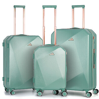 Trolley Case 3-Piece Suitcase Hardside Lightweight Spinner Luggage Bag Set w/TSA
