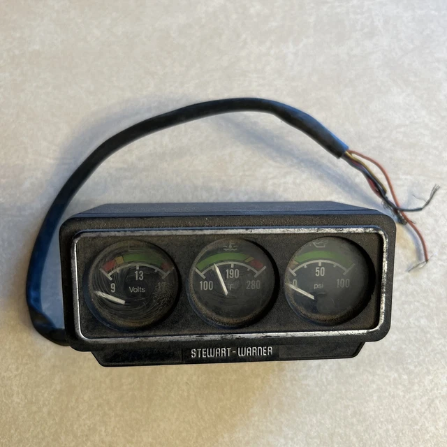 VERY RARE Stewart Warner Red Greenline Gauge Trio Water Temp Oil Amps True 60's VERY RARE Stewart Warner Red Greenline Gauge Trio Water Temp Oil Amps True 60's
