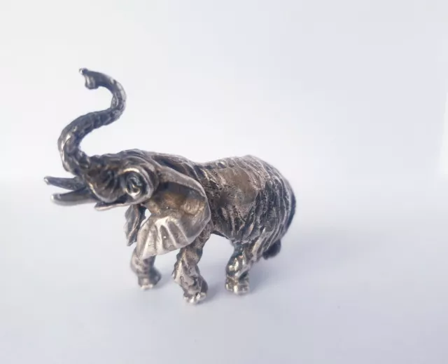 Vintage Solid Silver Italian made miniature Elephant Hallmarked Rare! 1950's
