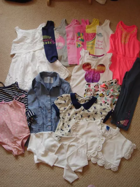 Large bundle girls summer holiday clothes age 4-5 yrs YD Adams Debenhams George