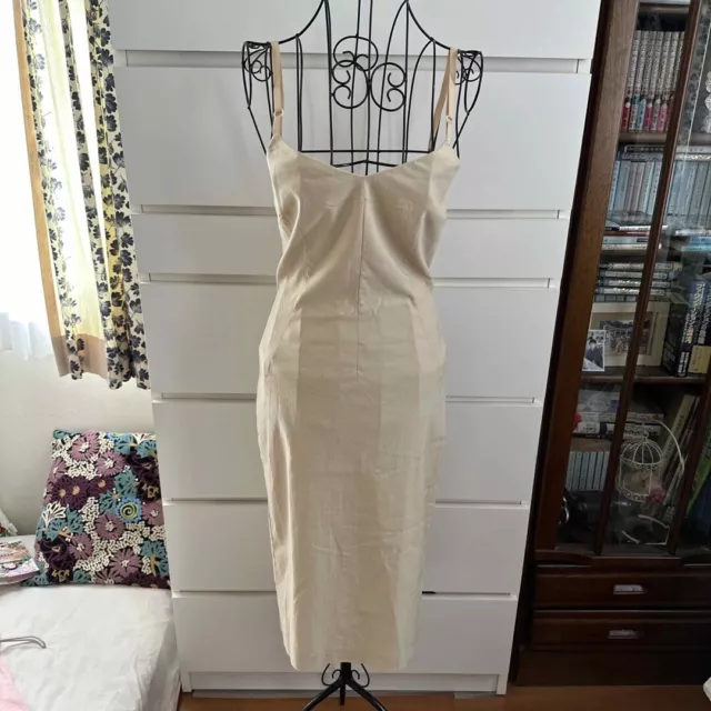 Used Dolce & Gabbana Sleeveless Dress Women's Size 38 Beige Rayon -Made in Italy