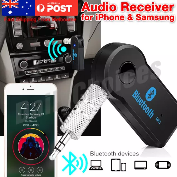 Wireless Bluetooth 3.5mm AUX Audio Music Receiver Stereo Home Car Adapter AU