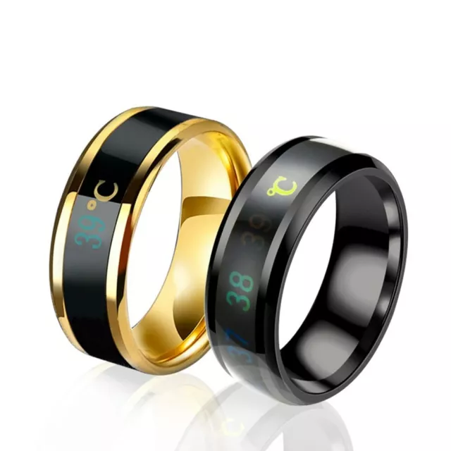 Anillos Inteligentes De Temperatura De Acero De Titanio Para Hombre Y Mujer Lujo