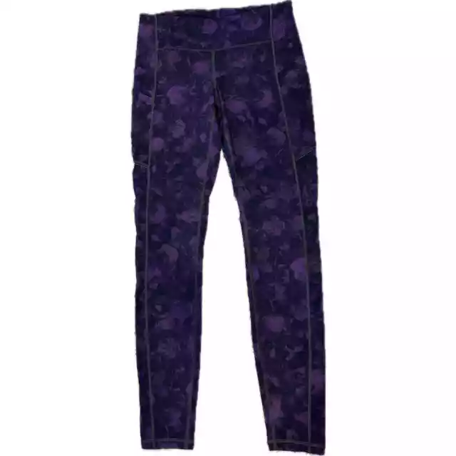 Lululemon Womens Swift Speed High-Rise Tight Size 6 Purple Floral Pockets