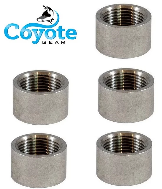 4-Pack 3/8-16 Aluminum Threaded Weld Bungs - 5/8" Long, 6061-T6, Made In USA