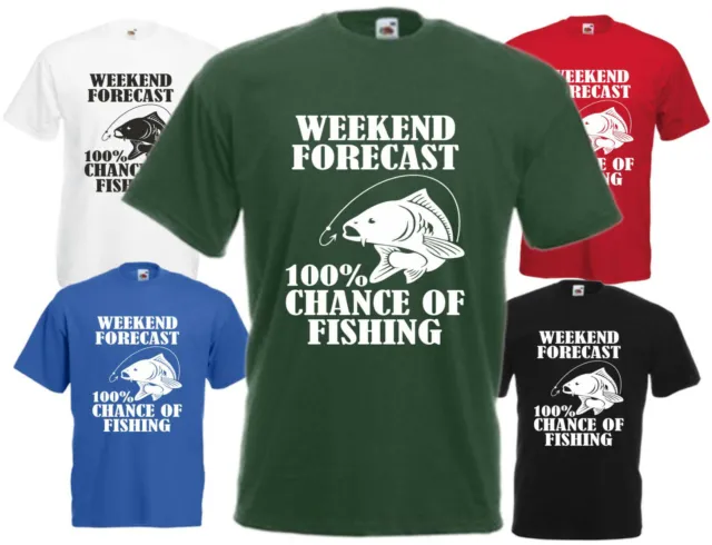Maglietta Weekend Forecast 100% Chance Of Fishing divertente papà pescatore regalo