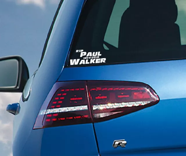 Aufkleber RIP Paul Walker Auto JDM Tuning OEM Decal Stickerbomb 15x6cm weiß