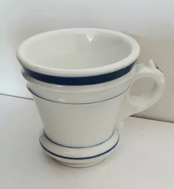 Ancienne Tasse BRULOT 19 ème Vaisselle Bistrot Liseré Bleu Porcelaine Epaisse