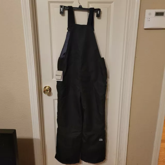 SKIGEAR Insulated Snow Bib Ski Pants Youth Large Black Overalls NWT #154