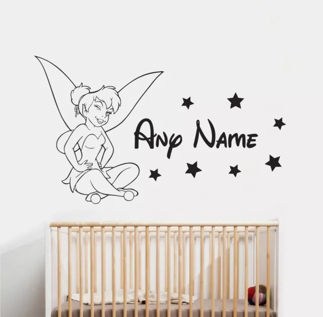 Tinkerbell &  Name Wall Sticker Children's Bedroom Vinyl Decal Transfer