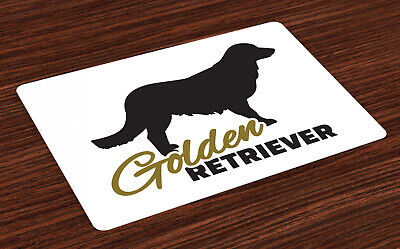 Golden retriever Tovaglietta Set Dog Silhouette
