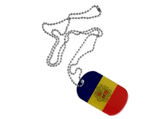 Dog Tag Fahne Flagge Andorra DogTag 3x5cm Kette mit Anhänger