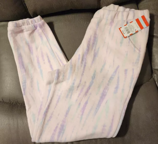 Cat & Jack PURPLE Tye-Dye Fleece Pajama Pants Jogger Junior Girls XL 14 16 Plus