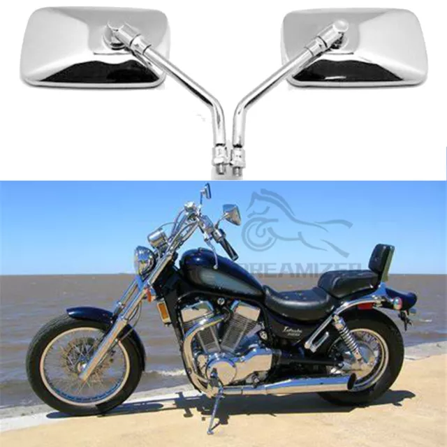 For Suzuki Intruder 800 1400 1800 Chrome Rectangle Motorcycle Rear View  Mirrors