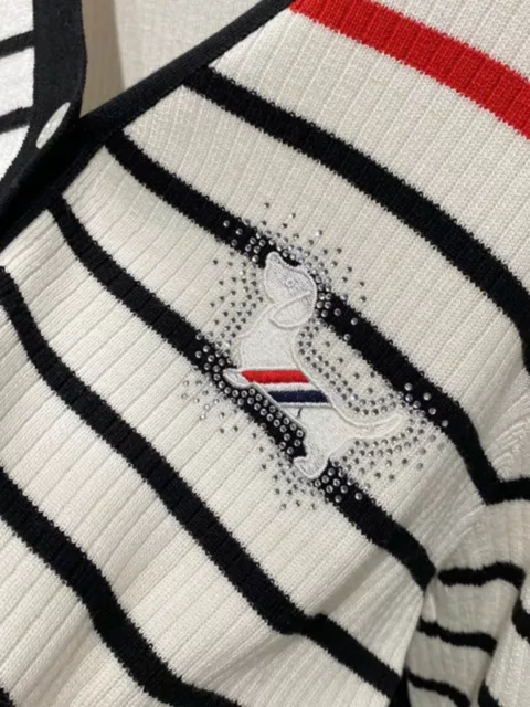 Thom Browne Women's Puppy Stripe Short Knitted Cardigan 3