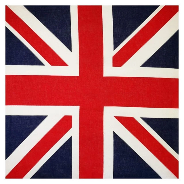 Sciarpa quadrata bandana multiuso cotone hip hop bandiera britannica avvolgente