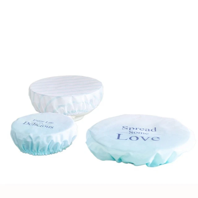 3Pcs Oxford Fabric Bowl Covers Blue Stretched Food Covers  Kitchen