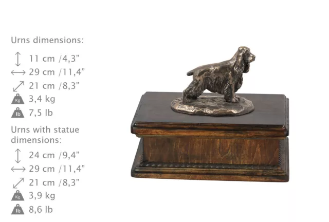 English Cocker Spaniel, dog exclusive urn made of cold cast bronze, ArtDog, UK