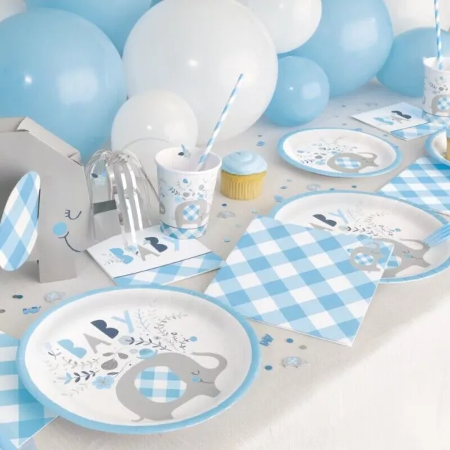 Boy's Baby Shower Bundle & Supplies Decorations Banner Balloons Recyclable Blue