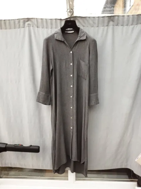 Zara Grey Marl Midi Shirt Dress Size M