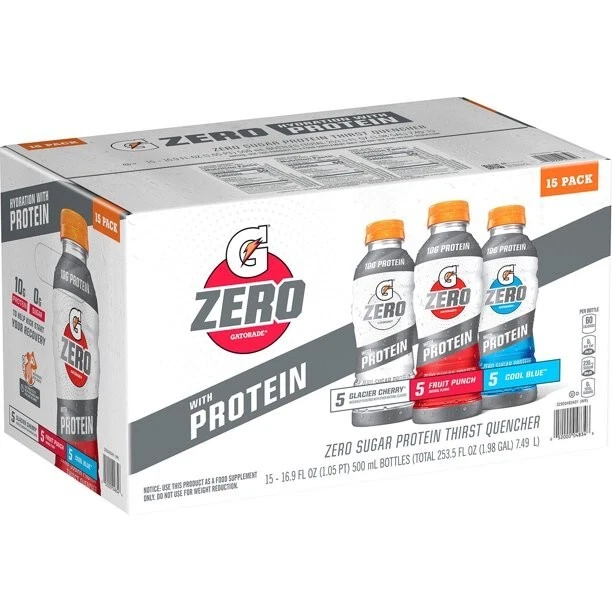 GATORADE G ZERO Sugar Free Protein Drink Variety Pack 16.9 oz Whey