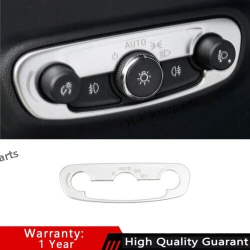 For Chevrolet Equinox 18-2021 Silver Titanium Headlight Button Frame Cover Trim