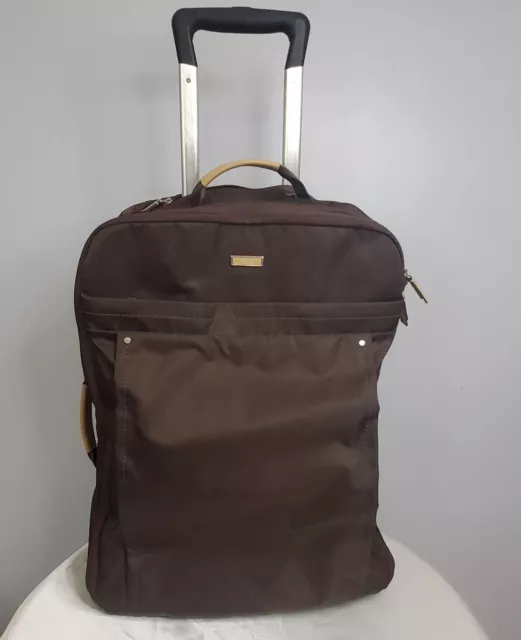 Tumi Super Leger Voyageur Rolling Carry On Brown Nylon Suitcase Luggage Authenti